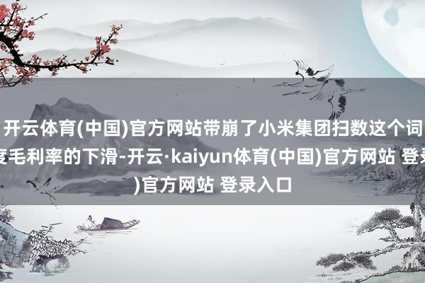 开云体育(中国)官方网站带崩了小米集团扫数这个词三季度毛利率
