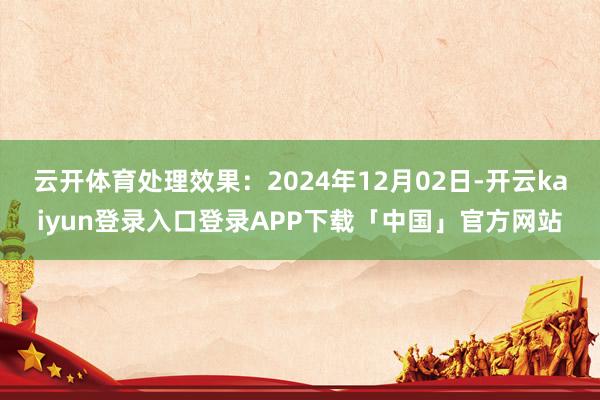 云开体育处理效果：2024年12月02日-开云kaiyun登
