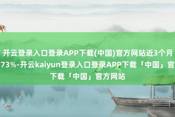 开云登录入口登录APP下载(中国)官方网站近3个月高涨2.73%-开云kaiyun登录入口登录APP下载「中国」官方网站