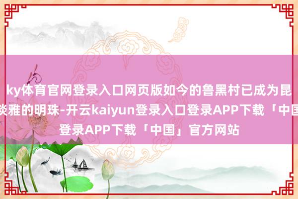 ky体育官网登录入口网页版如今的鲁黑村已成为昆明邻近一颗淡雅的明珠-开云kaiyun登录入口登录APP下载「中国」官方网站